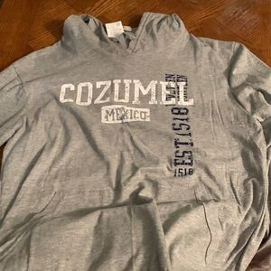 long sleeve cozumel mexico shirt w/ hood and front pocket